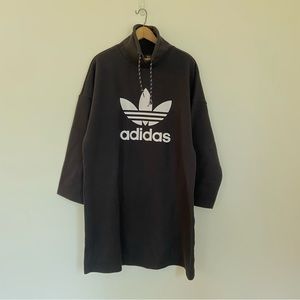 Womens Adidas Pharrell Williams Funnel Neck Sweatshirt Dress Black Size 8